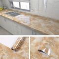 INNEWIN Self-adhesive Peel and Stick Backsplash Waterproof Marble Pattern Wallpaper Advanced Heat-resisting Wall Tile for Kitchen Bathroom. 