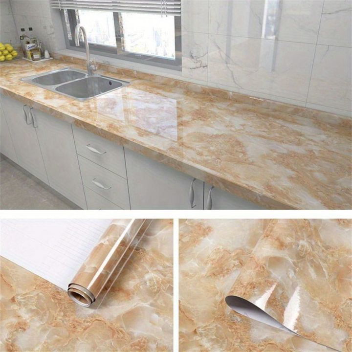 INNEWIN%20Self-adhesive%20Peel%20and%20Stick%20Backsplash%20Waterproof%20Marble%20Pattern%20Wallpaper%20Advanced%20Heat-resisting%20Wall%20Tile%20for%20Kitchen%20Bathroom%20-%20Image%203