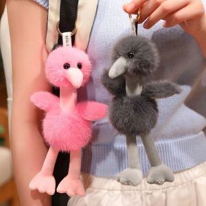 HUAGUES Furry Ostrich Plush Keychains Soft Stuffed Cute Bird Plush Keychains Kawaii Decor 20cm Ostrich Plush Doll Pendant Birthday Gift