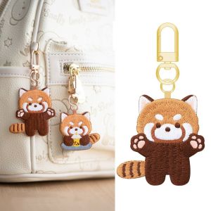 PICKIT การ์ตูนลายการ์ตูน พวงกุญแจแพนด้าแดง สัตว์สัตว์สัตว์ สร้างสรรค์และสร้างสรรค์ Ailurus fulgens จี้เย็บปักถักร้อย น่ารักน่ารักๆ แฟชั่นสำหรับผู้หญิง จี้กระเป๋าเป้สะพายหลัง ของขวัญสำหรับเด็ก
