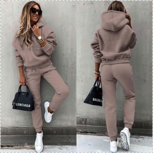 Sports Suit Fashion Elements Exercise Two-piece Set Hooded Style Keep Warm Personality Clean and Tidy