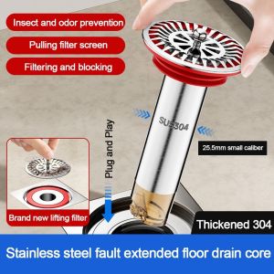 JURHOMIE Anti Odor Floor Drain Core Insect Proof Easy Install Removable Seal Stopper Durable Odor Control Sewer Strainer Plug Water Drain Supplies
