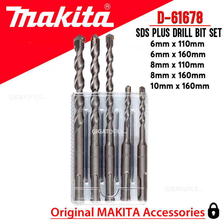 New Makita D-61678 SDS Plus Drill Bit Set for SDS Plus Hammers (5pcs ...