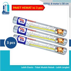 Klinpak Aluminium Foil Regular Refill 8m x 30cm Food Grade Tebal Tidak Mudah Sobek