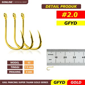 Sonline Kail Pancing GFYD Gold 25 pcs High Carbon Steel Barbed Fishing Hook Tackle
