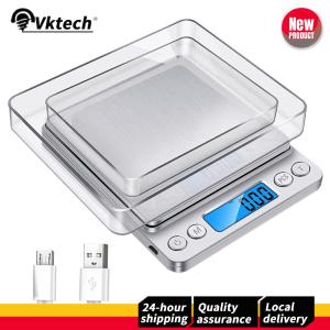 【Vktech】 2kg/3kg/500g Gram Scale 0.1/0.01g Coffee Scale Jewelry Lab Carat Powder Scale