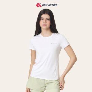GEN ACTIVE Kaos Olahraga Wanita Baju Sport Padel Gym Pilates Pakaian Olahraga Cewek Running Dry Fit