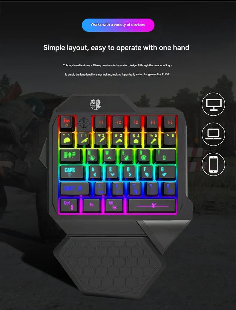 One-Handed RGB Gaming Keyboard 2 <div class="pdp-common-seo-highlights-item"> <ul> <li class="pdp-common-seo-highlights-item-text">The Forev One Handed Gaming RGB Keyboard is designed for gamers seeking precision and efficiency.</li> <li class="pdp-common-seo-highlights-item-text">Its compact layout allows for easy maneuverability, making it ideal for fast-paced gaming sessions.</li> <li class="pdp-common-seo-highlights-item-text">With customizable RGB lighting, users can personalize their setup for an immersive experience.</li> <li class="pdp-common-seo-highlights-item-text">The ergonomic design ensures comfort during long hours of play, reducing strain on the wrist.</li> <li class="pdp-common-seo-highlights-item-text">Compatible with various gaming systems, this keyboard is perfect for both casual and competitive gamers alike.</li> </ul> </div>