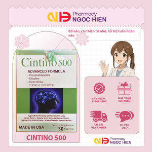 Viên CINTINO 500 hỗ trợ trí não cải thiện trí nhớ tuần hoàn não (30 viên nhập khẩu Mỹ)