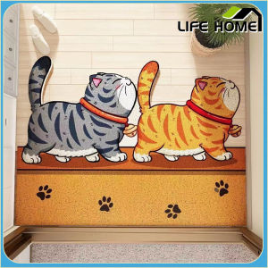 Entrance Door Carpet 40x60CM Cartoon PVC Washable Silk Circle Easy To Scrape Mud Anti Slip Rub Soil Thickened Floor Mat