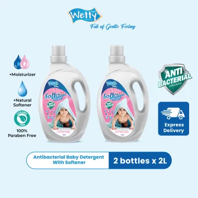Antibacterial Baby Detergent With Softener (2.0L) Liquid Detergent Cecair Basuh Baju Antibakteria Softlan Laundry Detergent Pencuci Baju Baby 婴儿衣物洗衣液(2Bttl x 2.0L)