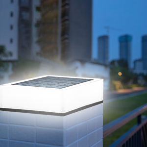 SXH Solar-powered square pillar light Outdoor gate wall lights garden gate post lights RGB Gradient courtyard lights