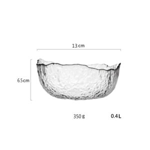 Japanese-style creative irregular large glass glacier bowl vegetable and fruit platter salad bowl soup bowl dessert bowl tea bowl.