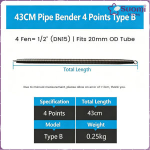 Suomi 43/46cm Spring Pipe PVC Pipe Conduit Bender for PVC Pipe Manual Tube Bending Tool 1Pcs