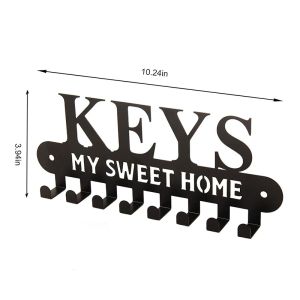 SWEET HOME Hook Wall-mounted Home Key Hook Bedroom Living Room Storage Cloak Bag Hook Front Door Organizer