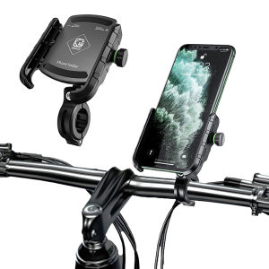 Bike Phone Mount with Anti-Vibration and Shock Absorption for Mountain Biking Scooter and E-Bike with Secure Locking Mechanism