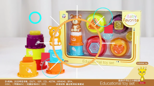 Colorful Nesting Cups Set For Exploration Infant Skill Building Toy With Easy