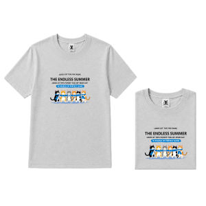Mens Plus Size Cat Tug of War Graphic Short Sleeve T-Shirt OM292