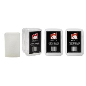 Gents Alum Block in Plastic Case Upgrade Your Shave - Soothing Aftershave Solution for Shaving Razor Burn Relief - Travel Friendly Durable Plastic Case Included (3.5 Ounces Pack of 3)