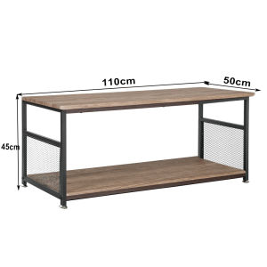 Tea Table Coffee Table Center Table Modern Simplicity Walnut Colored Living Room Sofa Table /Iron Bracket/2 Layer Storag