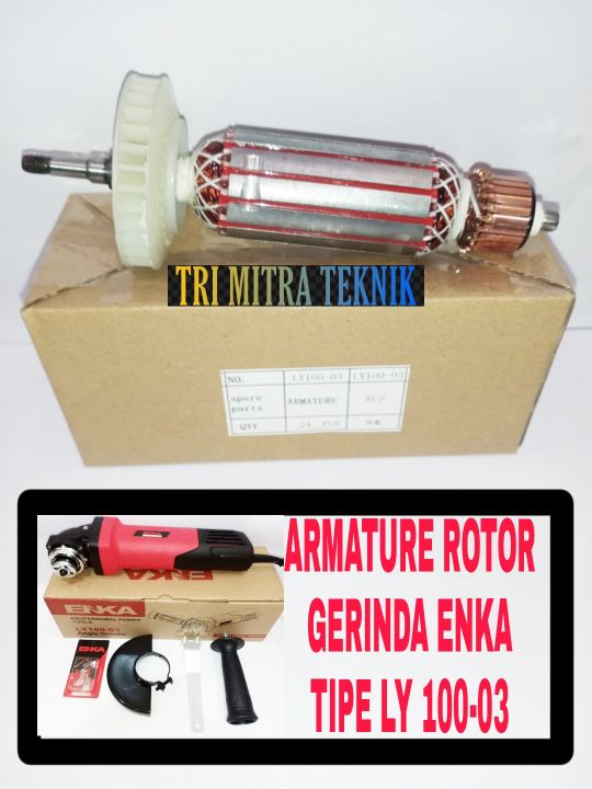 ARMATURE ROTOR SPAREPART MESIN GERINDA ENKA TIPE LY 100-03 ROTOR ANGKER GERINDA ENKA TIPE LY 100-03