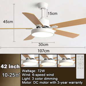 GOGEOUS 66inch ceiling fan with light with remote ceiling fan light 3 colors dimming Mute fan light ceiling fan big size strong wind ceilings fan with lights modern ceiling fan with light for dinning Living room
