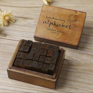 New Retro Alphanumeric Diary Stamp Creative DIY Wooden Stamp Upper and Lower Case 28 in Each Box