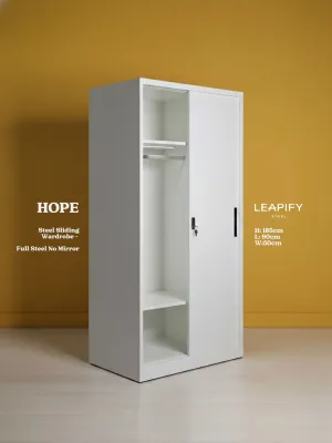 LUKE | Modern Steel Wardrobe by Leapify Steel -Heavy-duty Steel Cabinet with Steel Shelves and Hanging Rod