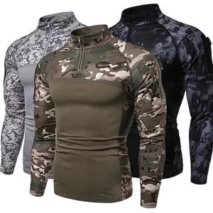 Men Tactical Camouflage Athletic T-shirts Long Sleeve Men Tactical Military Clothing Combat Shirt Assault Army Costume