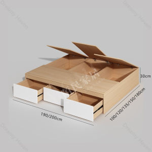 [CozyNest ]Tatami Bed Frame Northern Europe Bed Moisture-Proof Platform Bed Large Drawer Tatami Bed