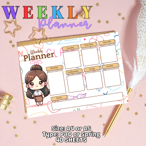 2026 Weekly Planner Spring Pad with Cover - Schedule Calendar Notepad For Study School Office