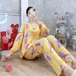 [HCM] Đồ bộ tole nữ bộ lanh mặc nhà quần dài tay dài cài nút thật SHOP5SAO (45-67kg)