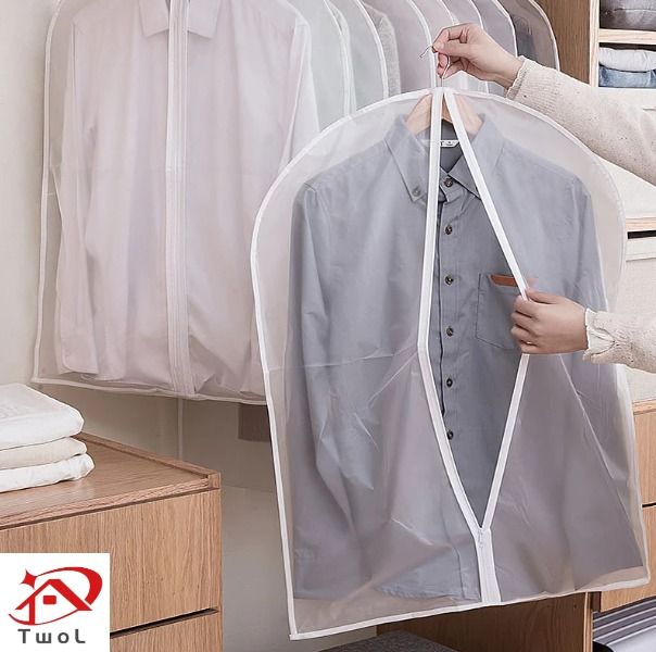 TwoL Household Clothing Dust Cover Wardrobe Coat Storage Cover Hanging