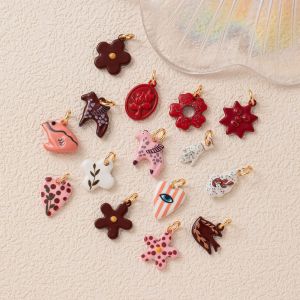 Cross-border Amazon dopamine daily versatile love heart-shaped cross frog palm flower swallow oil drop pendant h2609