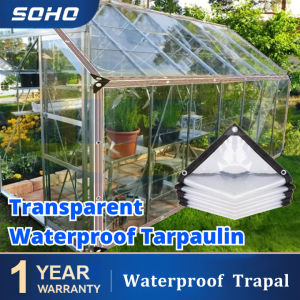 SOHO Trapal Trapal Transparent PVC Plastic Tarpaulin Waterproof Clear Trapal Garden Rainproof Plant Outdoor Cloth Awning Tarpaulin plastic Transparent
