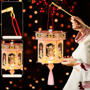 Trung thu phát sáng đèn Lồng Phong Cách Trung Quốc phim hoạt hình di động đèn lồng PVC không thấm nước tự làm lễ hội đèn lồng Quà Tặng trẻ em