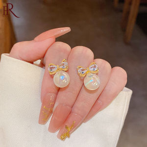 Frascati Khuyên Tai Hình Nơ Pha Lê Tinh Tế Mới Khuyên Tai Hình Cầu Ngọc Trai Màu Cho Nữ Khuyên Tai Tiệc Cưới Cô Dâu Thời Trang Cho Nữ Trang Sức Quà Tặng