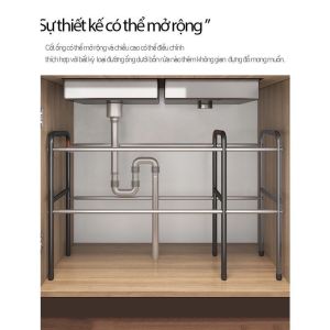 Kệ gầm bếp bồn rửaKệ để đồ gia vị Kệ Giá để nồi bếp 2 tầng Đa chức năng và gọn gàng kệ bếp đa năng