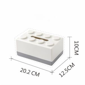 กล่องเก็บของสไตล์บล็อคตัวต่อ ABS พร้อมสติ๊กเกอร์กล่องใส่กระดาษทิชชูติดผนัง