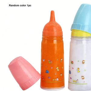 MAXG với yếm cho trẻ bú bình Chai nước ép sữa thần kỳ phù hợp với búp bê sơ sinh Đa phong cách Chai nhựa Chất lượng cao Phụ kiện búp bê dễ thương tái sinh Búp bê 18 inch