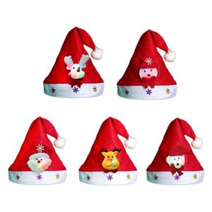 Lễ hội đèn LED lên phim hoạt hình mũ giáng sinh vải nhung mềm mại vải ánh sáng đèn LED Đèn Led S phong cách bất ngờ món quà giáng sinh