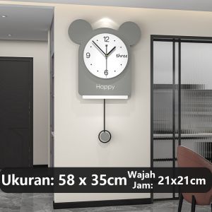 Lighthundred Jam Dinding Aesthetic  | Jam Dinding | Besar Jam Dinding Analog | Jam Dinding Elegan - 60 x 33cm