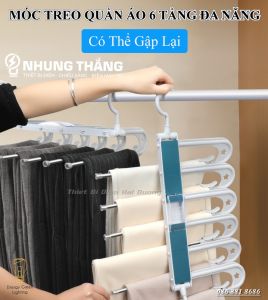 Móc Treo Quần Áo 6 Tầng Đa Năng GD-5898 - Có Thể Gập Lại - Chống Trượt Áo - Tiết Kiệm Không Gian Treo Quần Áo - Có Video