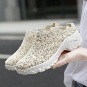 FOKU Sepatu Slop Wanita Slip On Sneakers Santai Sepatu Wanita Korea Terbaru