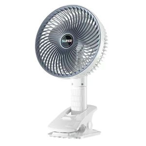 portable clip fan COD Clip Fan Portable Outdoor Sports Fan Charging Clamp Fan Electric Fan Charge Six blade spiral electric fan two-speed wind desk fan