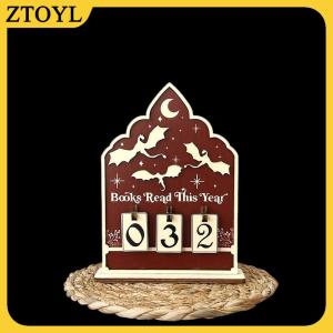ZTOYL  Cuốn sách bằng gỗ đọc năm nay truy cập đọc thách thức theo dõi giá sách Câu lạc bộ Lớp học trang trí năm mới quà tặng cho gia đình MỌT SÁCH