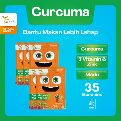 Youvit Curcuma & Vitamin Anak 35 Hari (5 Sachet) dengan Curcuma Zink dan Madu | Meningkatkan Nafsu Makan Anak