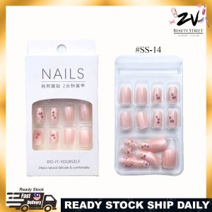 24PCS Short Press-On Nails｜Cute Kuku Palsu｜Ready Stock & Fast Shipping
