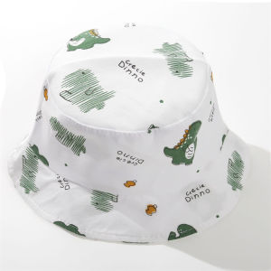 Pulchra 【ส่งจากไทย】เด็ก 2-6 ขวบหมวกกันแดดเด็ก ลายไดโนเสาร์น่ารัก คาดสายปรับได้ กันยูวี น้ำหนักเบาพกพาง่าย