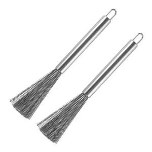 Bộ 2 cái Chổi Cọ Xoong Cọ Nồi Chảo Inox 304 Đánh Bay Vết Bẩn - Rửa Chén Bát Đa Năng Có Tay Cầm Cao Cấp